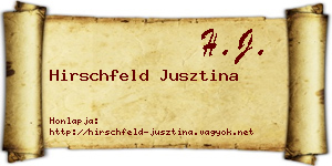 Hirschfeld Jusztina névjegykártya